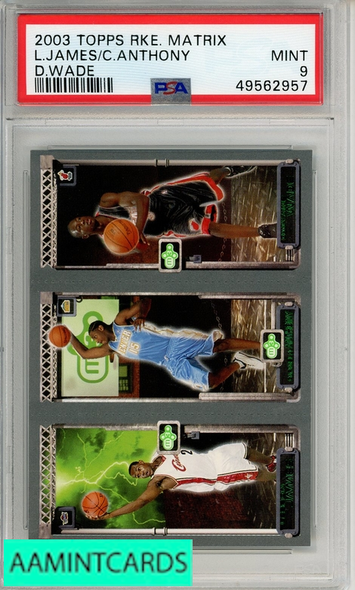 2003 TOPPS ROOKIE MATRIX L JAMES C ANTHONY D WADE PSA 9 MINT 49562957