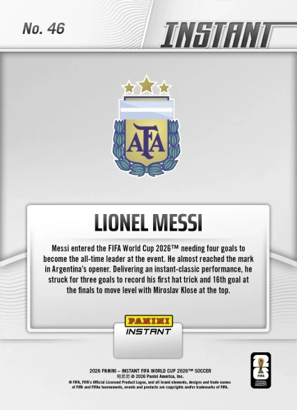 2026 Panini Instant FIFA World Cup Lionel Messi #46
