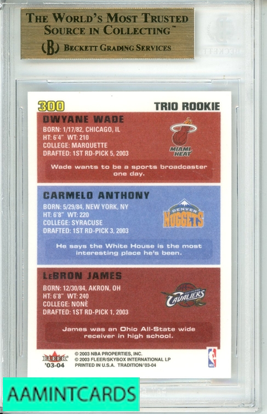 2003-4 FLEER TRADITION JAMES ANTHONY WADE #300 BGS 9.5 RC 0005650059