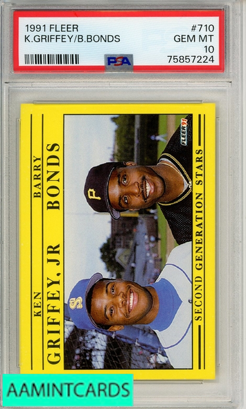 1991 FLEER K GRIFFEY B BONDS #710 PSA 10 GEM MT 75857224