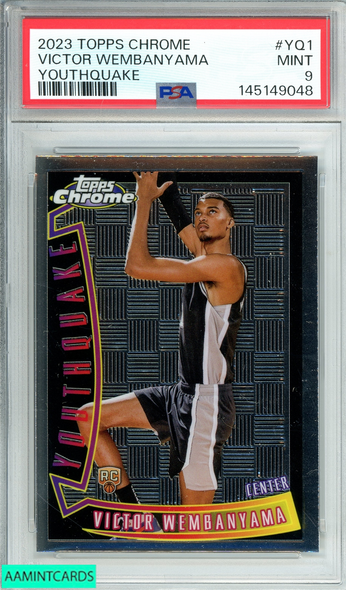 2023 TOPPS CHROME YOUTHQUAKE VICTOR WEMBANYAMA #YQ1 RC PSA 9 MINT 145149048