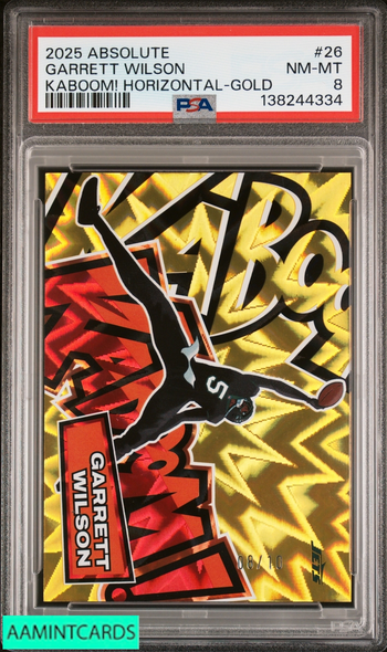 2025 PANINI ABSOLUTE KABOOM! HORIZONTAL GARRETT WILSON #26 GOLD 8 OF 10 PSA 8 138244334