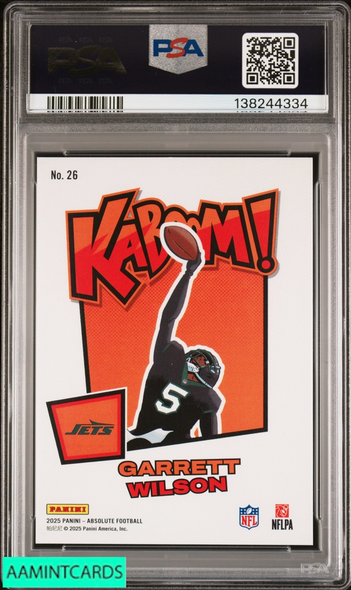 2025 PANINI ABSOLUTE KABOOM! HORIZONTAL GARRETT WILSON #26 GOLD 8 OF 10 PSA 8 138244334