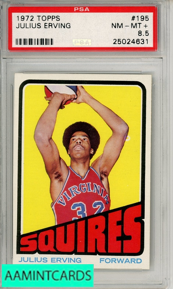 1972 TOPPS JULIUS ERVING #195 PSA 8 5 NM-MT+  RC 25024631