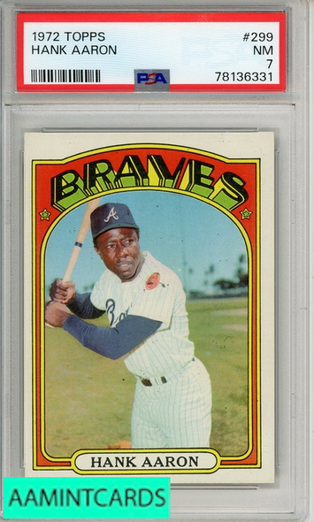 1972 TOPPS HANK AARON #299 PSA 7 NM 78136331