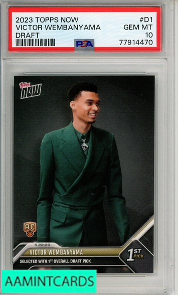 2023 TOPPS NOW DRAFT VICTOR WEMBANYAMA #D1 PSA 10 GEM MT RC 77914470