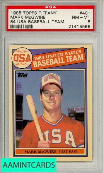 1985 TOPPS TIFFANY MARK MCGWIRE #401 84 USA BASEBALL TEAM PSA 8 NM-MT RC 21415596