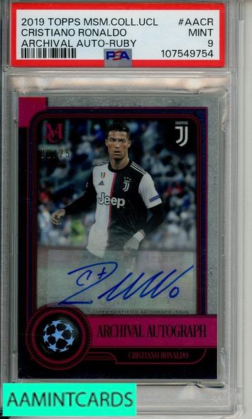 2019 TOPPS MUSM COL UEFA CHP LG ARCH AUTOS CRISTIANO RONALDO #AACR RUBY PSA 9 107549754