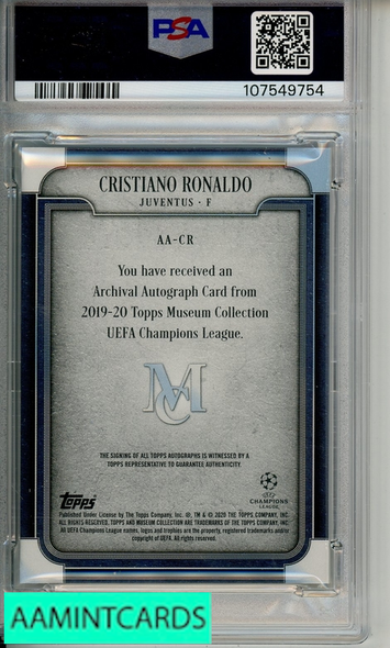 2019 TOPPS MUSM COL UEFA CHP LG ARCH AUTOS CRISTIANO RONALDO #AACR RUBY PSA 9 107549754