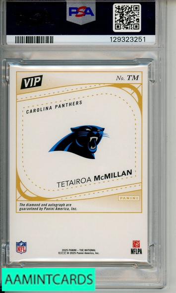 2025 PANINI NATIONAL SCC VIP GEMS TETAIROA MCMILLAN #TM AUTOGRAPH PSA 8 RC 129323251