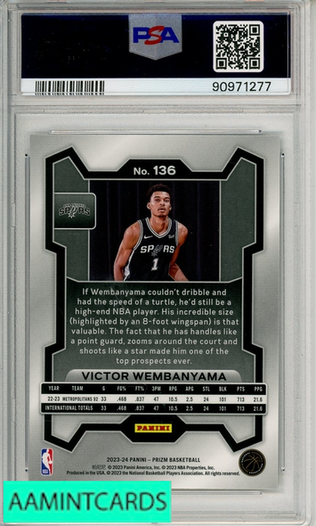 2023 PANINI PRIZM VICTOR WEMBANYAMA #136 PSA 10 GEM MT RC 90971277