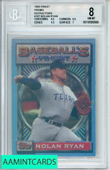 1993 TOPPS FINEST PROMO REFRACTORS NOLAN RYAN #107 BGS 8 0018090888
