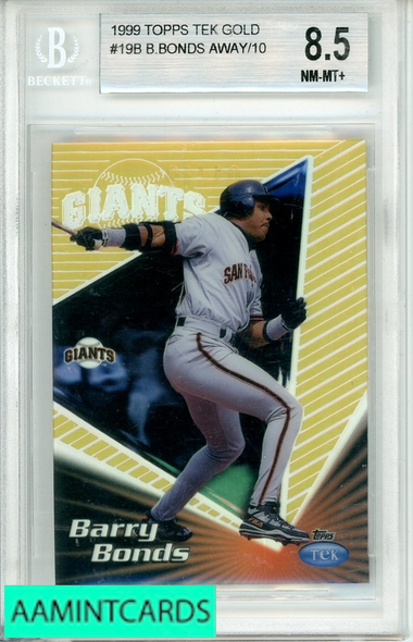 1999 TOPPS TEK GOLD BARRY BONDS #19B P-05 1 OF 10 BGS 8.5 0000097464