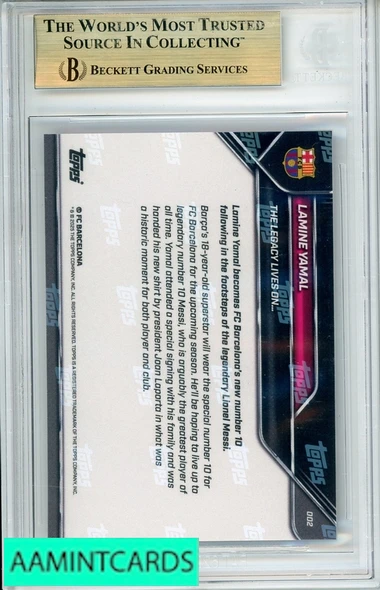 2025 TOPPS NOW FC BARCELONA YAMAL MESSI #2 BGS 10 PRISTINE 0019020773