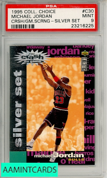 1995 COLLECTORS CHOICE CRASH THE GAME SCORING MICHAEL JORDAN #C30 SILVER PSA 9 23216225