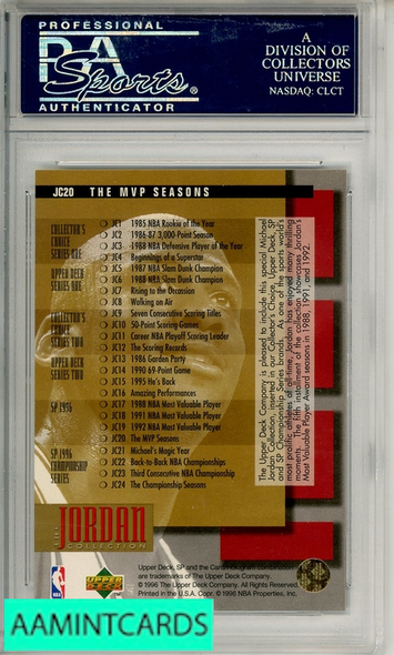 1995 SP JORDAN COLLECTION MICHAEL JORDAN #JC20 THE MVP SEASONS PSA 9 MINT 23183540