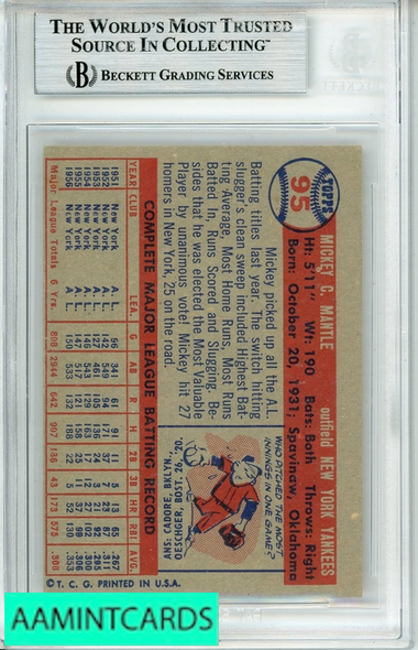1957 TOPPS MICKEY MANTLE #95 BGS 5.5 0019564249