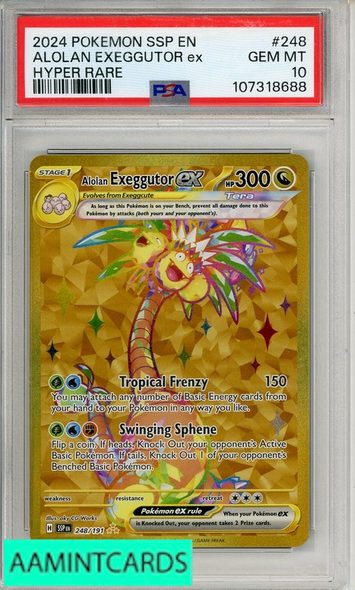 2024 POKEMON SSP EN-SURGING SPARKS ALOLAN EXEGGUTOR EX #248 HYPER RARE PSA 10 107318688