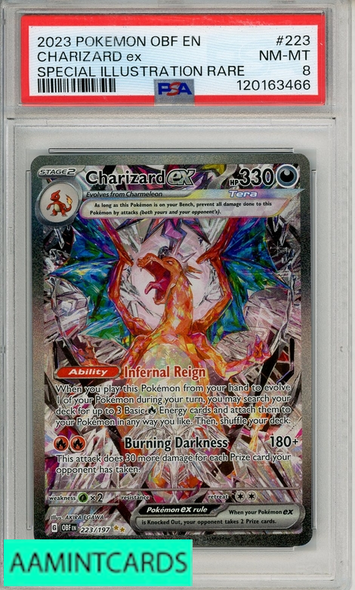 2023 POKEMON OBF EN-OBSIDIAN FLAMES CHARIZARD EX #223 SIR PSA 8 NM-MT *O*2026-08-18*120163466