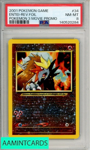 2001 POKEMON GAME MOVIE ENTEI-REV FOIL #34 POKEMON 3 MOVIE PROMO PSA 8 NM-MT 140520284
