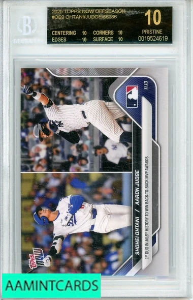 2025 TOPPS NOW OFFSEASON OHTANI JUDGE #OS9 BGS 10 PRISTINE 0019524619