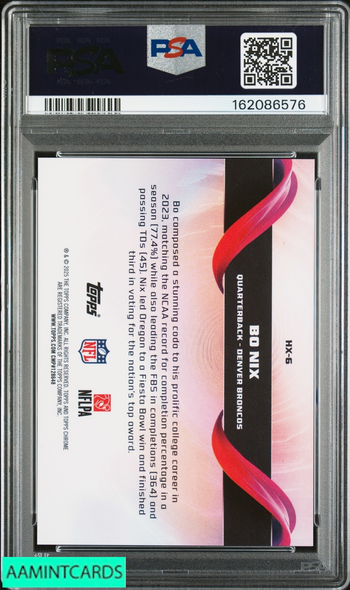 2025 TOPPS CHROME HELIX BO NIX #6 DENVER BRONCOS PSA 10 GEM MT 162086576