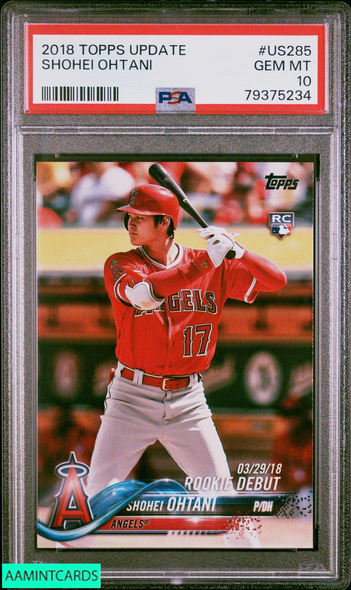 2018 TOPPS UPDATE SHOHEI OHTANI #US285 ROOKIE RC ANGELS PSA 10 GEM MT 79375234