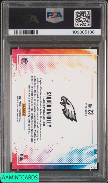 2024 PANINI PRIZM COLOR BLAST SAQUON BARKLEY #23 EAGLES PSA 9 MINT 109885138