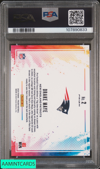 2024 PANINI PRIZM COLOR BLAST DRAKE MAYE #2 PATRIOTS PSA 10 GEM MT 107890833