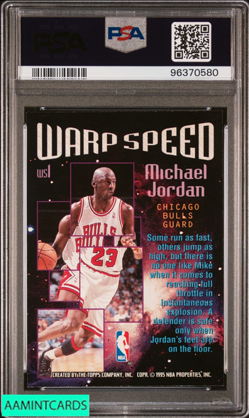1995 STADIUM CLUB WARP SPEED MICHAEL JORDAN #WS1 BULLS HOF PSA 9 MINT 96370580