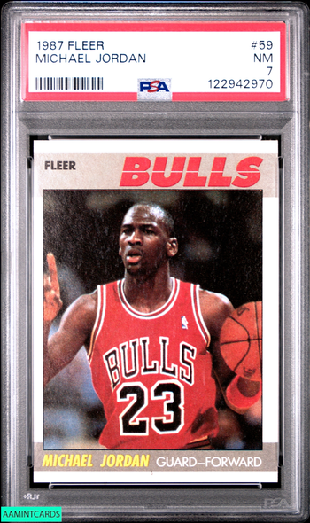 1987 FLEER MICHAEL JORDAN #59 BULLS HOF PSA 7 NM 122942970