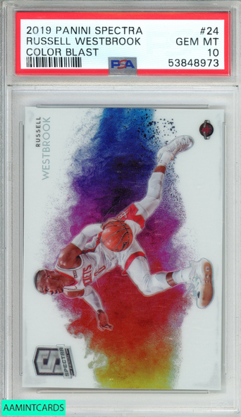 2019 PANINI SPECTRA COLOR BLAST RUSSELL WESTBROOK #24 PSA 10 GEM MT 53848973