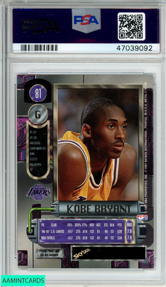 1997 METAL UNIVERSE KOBE BRYANT #81 LAKERS HOF PSA 9 MINT 47039092