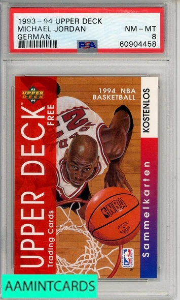 1993 UPPER DECK INTERNATIONAL PROMO MICHAEL JORDAN GERMAN PSA 8 60904458