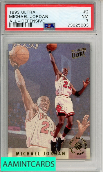 1993 ULTRA ALL-DEFENSIVE MICHAEL JORDAN #2 ALL-DEFENSIVE PSA 7 NM 73025083