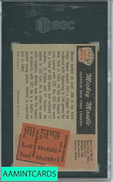 1955 BOWMAN MICKEY MANTLE #202 SGC 2.5 1932142