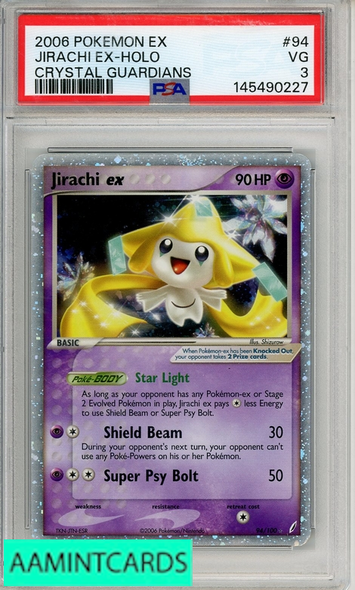 2006 POKEMON EX CRYSTAL GUARDIANS JIRACHI EX-HOLO #94 PSA 3 VG 145490227