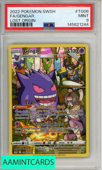 2022 POKEMON SWORD SHIELD LOST ORIGIN FA GENGAR #TG06 PSA 9 MINT 145821244