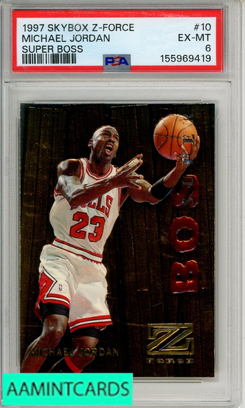 1997 SKYBOX Z-FORCE BOSS MICHAEL JORDAN #10 SUPER BOSS PSA 6 EX-MT 155969419