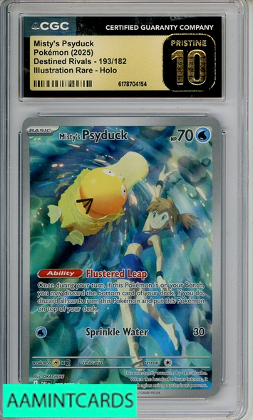 2025 DESTINED RIVALS MISTYS PSYDUCK #193 ILLUSTRATION RARE HOLO CGC 10 PRISTINE 6178704154
