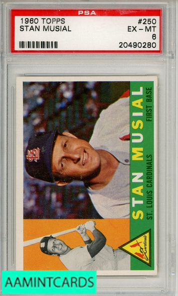 1960 TOPPS STAN MUSIAL #250 PSA 6 EX-MT 20490280