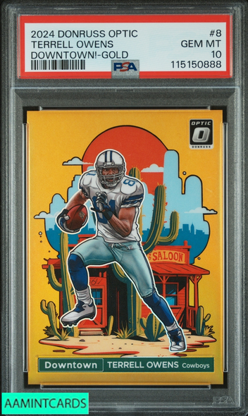 2024 PANINI DONRUSS OPTIC DOWNTOWN! TERRELL OWENS #8 GOLD 5 OF 10 PSA 10 115150888