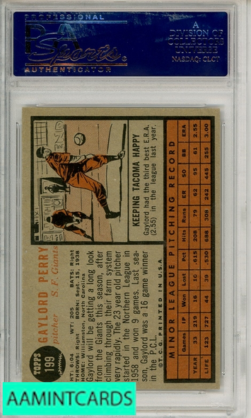 1962 TOPPS GAYLORD PERRY #199 STAR ROOKIE PSA 6 EX-MT 21187783
