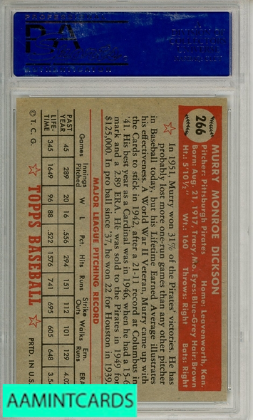 1952 TOPPS MURRY DICKSON #266 PSA 7 NM 31720206