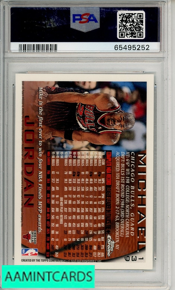 1996 TOPPS CHROME MICHAEL JORDAN #139 PSA 9 MINT 65495252