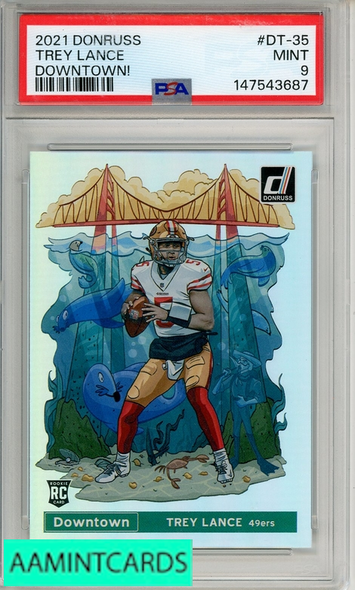 2021 PANINI DONRUSS DOWNTOWN TREY LANCE #DT-35 PSA 9 MINT RC 147543687