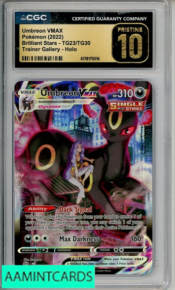 2022 POKEMON BRILL STARS TRAINER GALLERY UMBREON VMAX #TG23 HOLO CGC 10 PRISTINE 6178175016