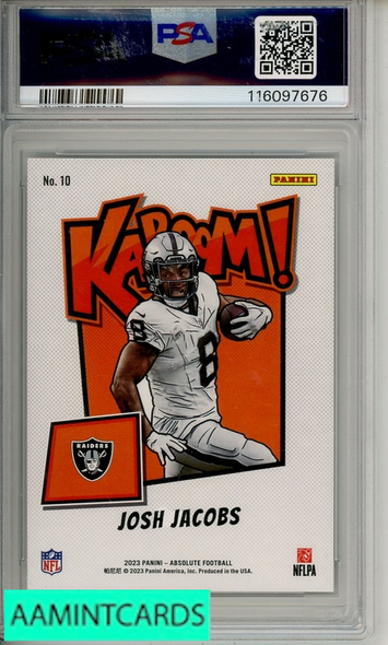 2023 PANINI ABSOLUTE KABOOM! HORIZONTAL JOSH JACOBS #10 PSA 9 MINT 116097676