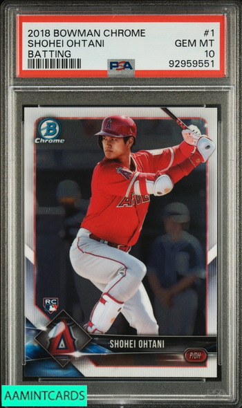 2018 BOWMAN CHROME SHOHEI OHTANI #1 ROOKIE RC ANGELS PSA 10 GEM MT 92959551