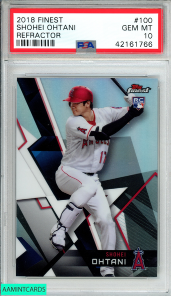 2018 FINEST SHOHEI OHTANI #100 REFRACTOR ROOKIE RC ANGELS PSA 10 GEM MT 42161766